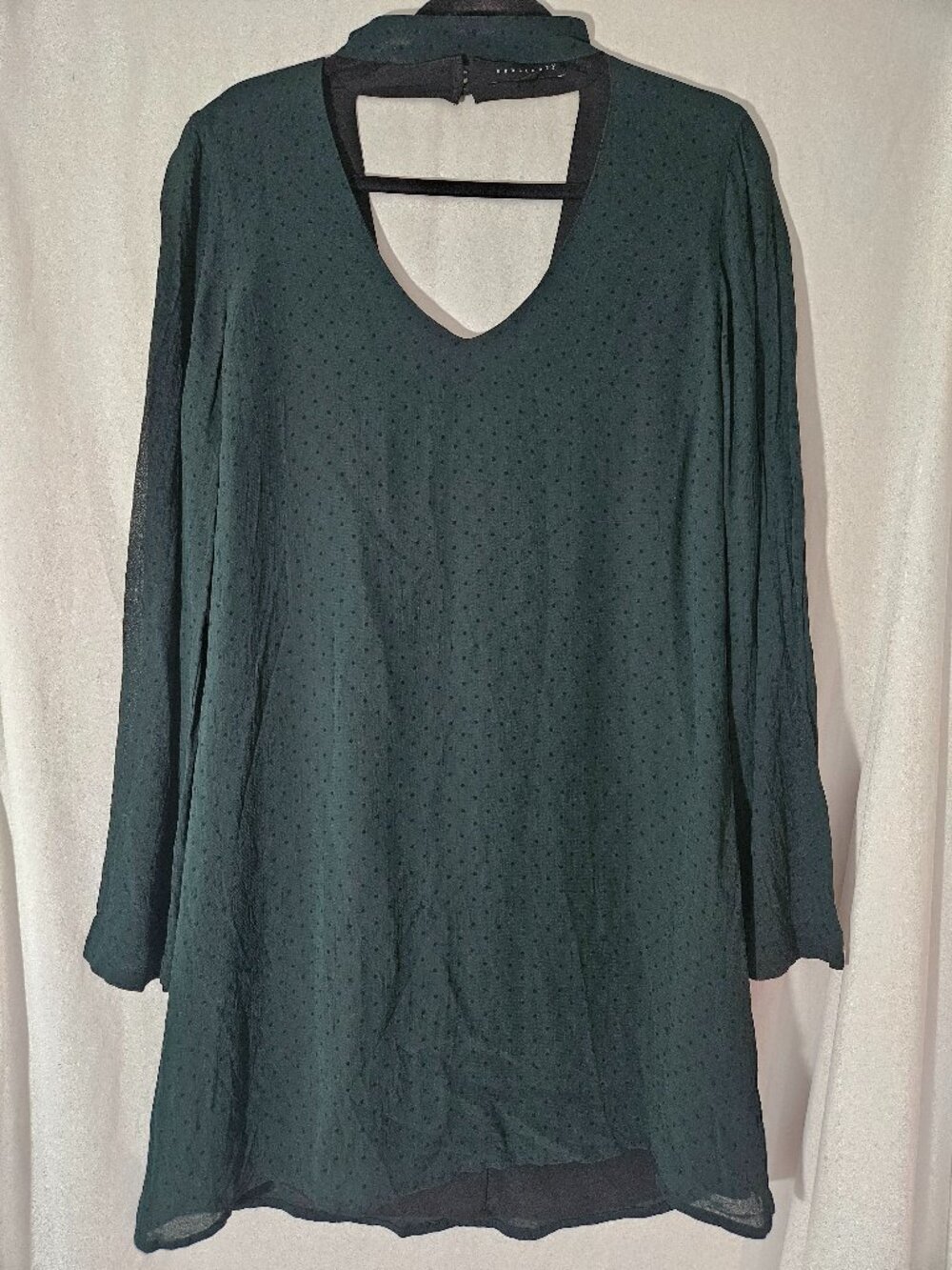 Sanctuary Dark Green and Black Dress shear Neck collar